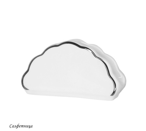 205-599 Салфетница MAGNOLIA SILVER в под.уп.(х72)Фарфор
