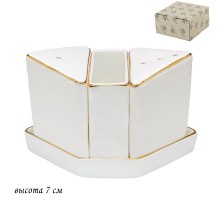 226-135 Набор солонок на подставке 11х7х7 см MARIA GOLD в под.уп.(х48)Фарфор