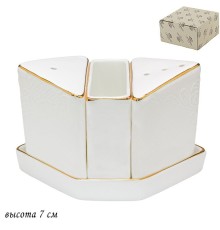 226-135 Набор солонок на подставке 11х7х7 см MARIA GOLD в под.уп.(х48)Фарфор